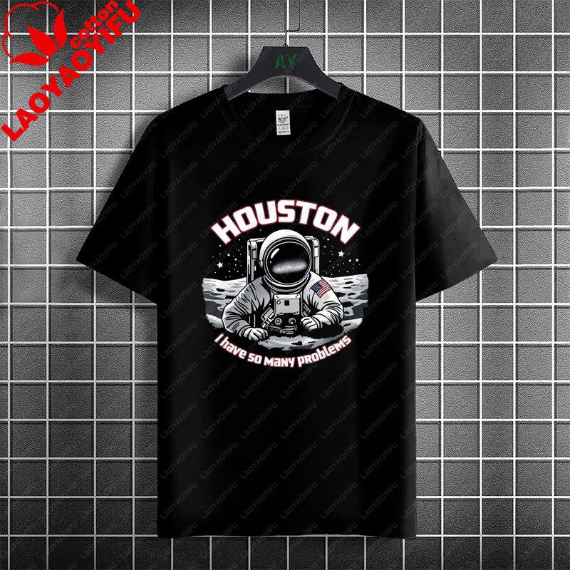 Funny Raccoon Astronaut Space Pattern Graphic Tshirt 100 Cotton Short Sleeve Fashion Casual Tshirt Perfect For Outdoor Wear