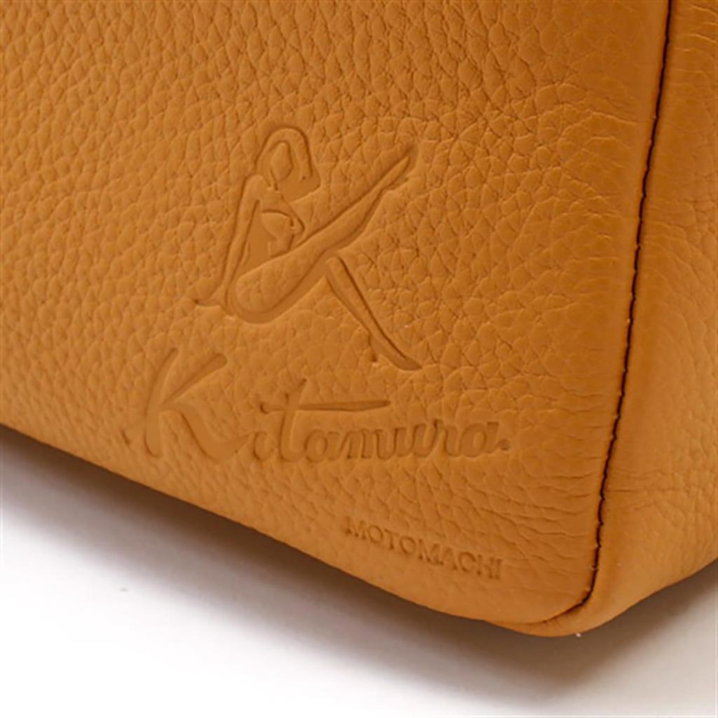Kitamura Shoulder A4 Size Camel with Orange 61421 Y-1112 Bag, Compatible, Stitching, Brown,