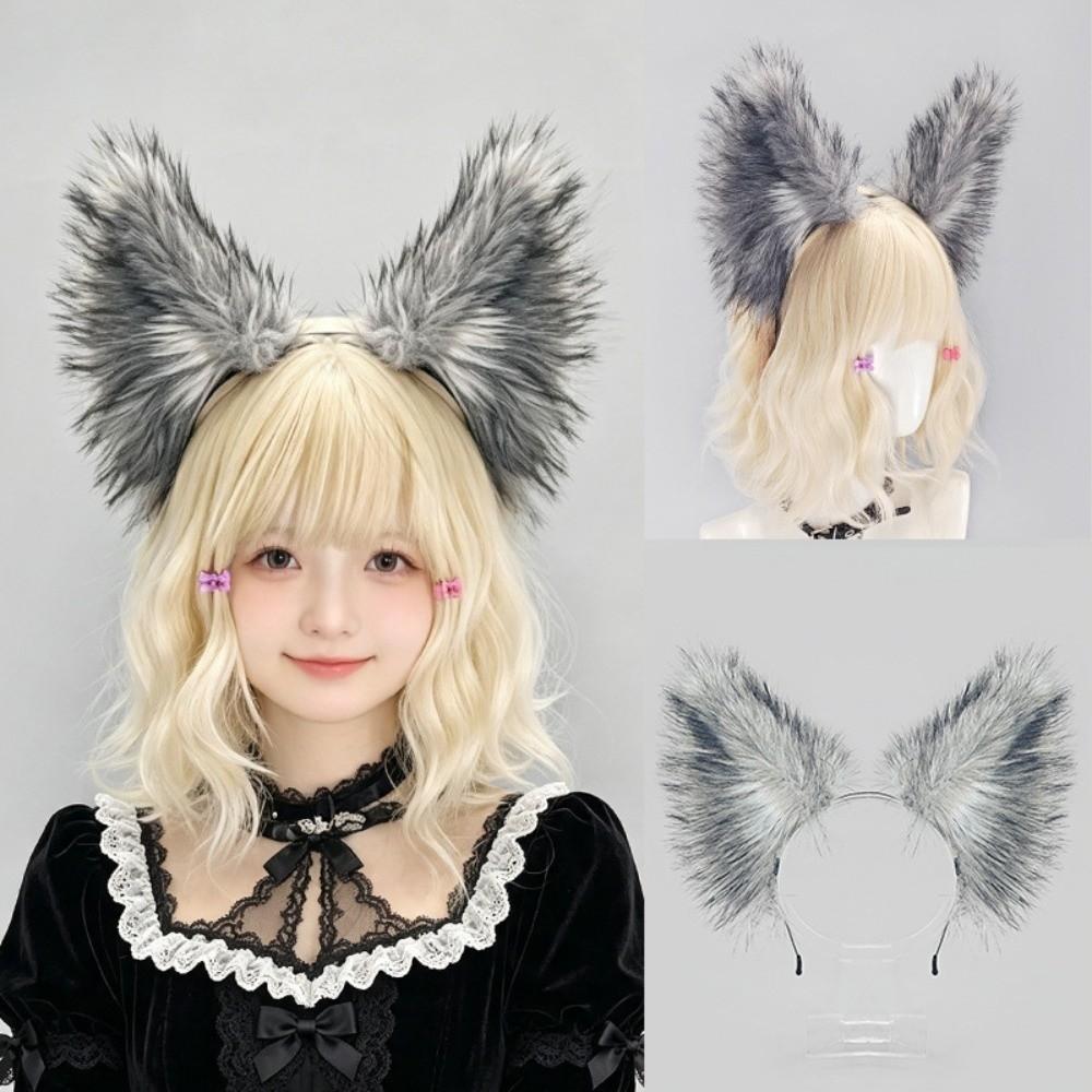 Faux Fur Fox Ear Headband Realistic Furry Hair Band Simulation Animal Ears Hairband Party Props