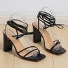 2022 Summer Women's Large Size Sexy Stiletto High Heels - Square Toe Cross-Strap Sandals