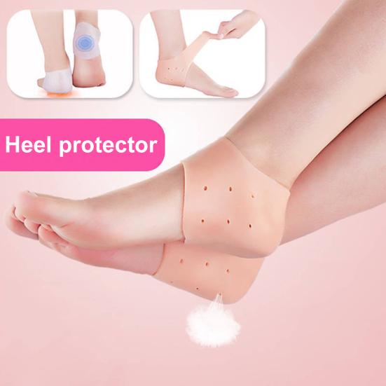 2/5 Pairs Silicone Heel Protection Pads for Women Men Wearable Heel Spur Insoles Foot Care Non-slip & Anti-wear Invisible Insole Heel Protector