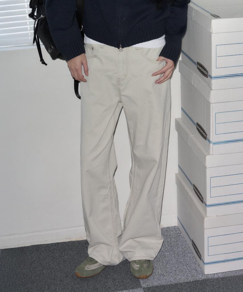 Ledeoli Washed Cotton Pants [Sand Grey]