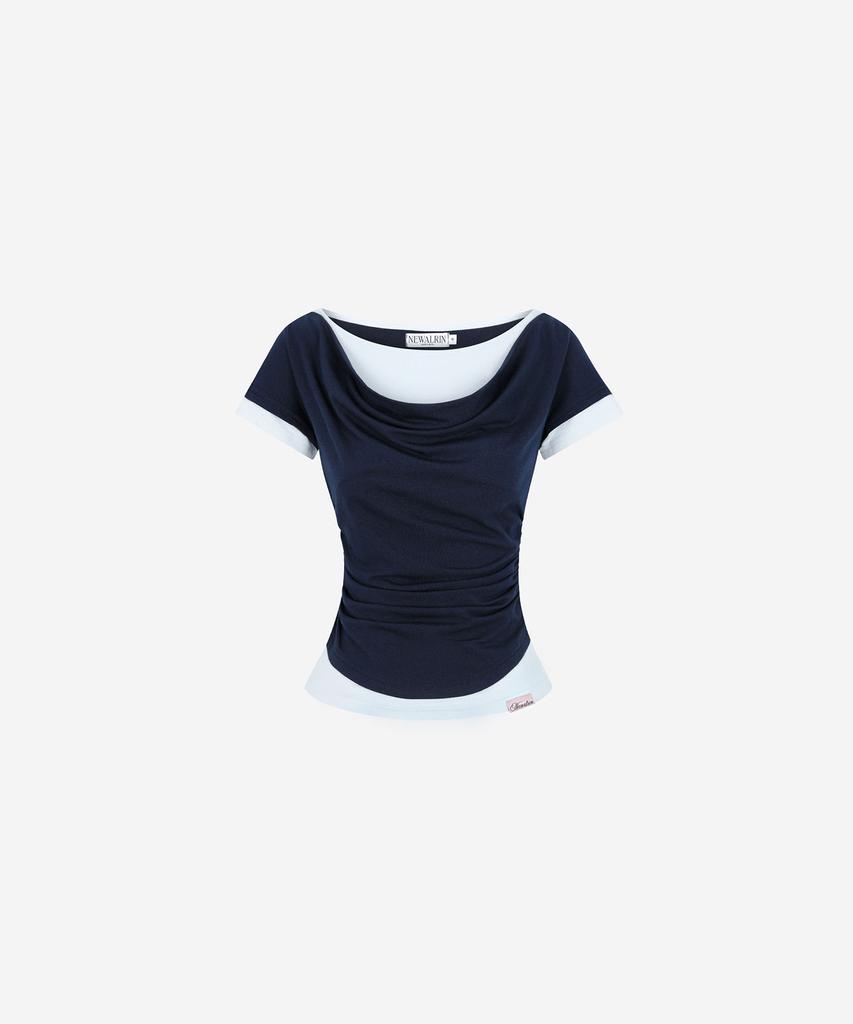 NEWALRIN Tori Draping Layered Short Sleeve Top(6Colors)