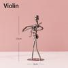 Retro Ironwork Band Ornament Metal Electroplating Mini Music Minimalist Guitar Violin Decoration Handicraft Classical Gift