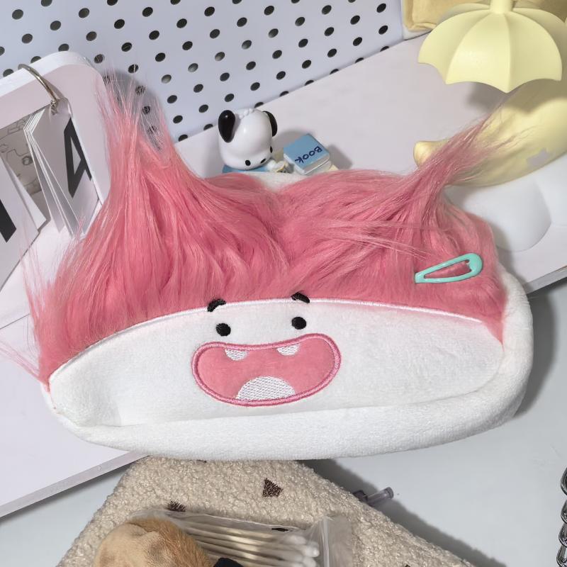 Entertaining Large-Sized Plush Pencil Case Cartoon Big Mouth Girl Pen Storage School Tool Present