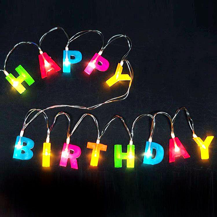 Kreative Geburtstags-Lichterketten - Happy Birthday Buchstaben-Dekoration für Partys und Bars