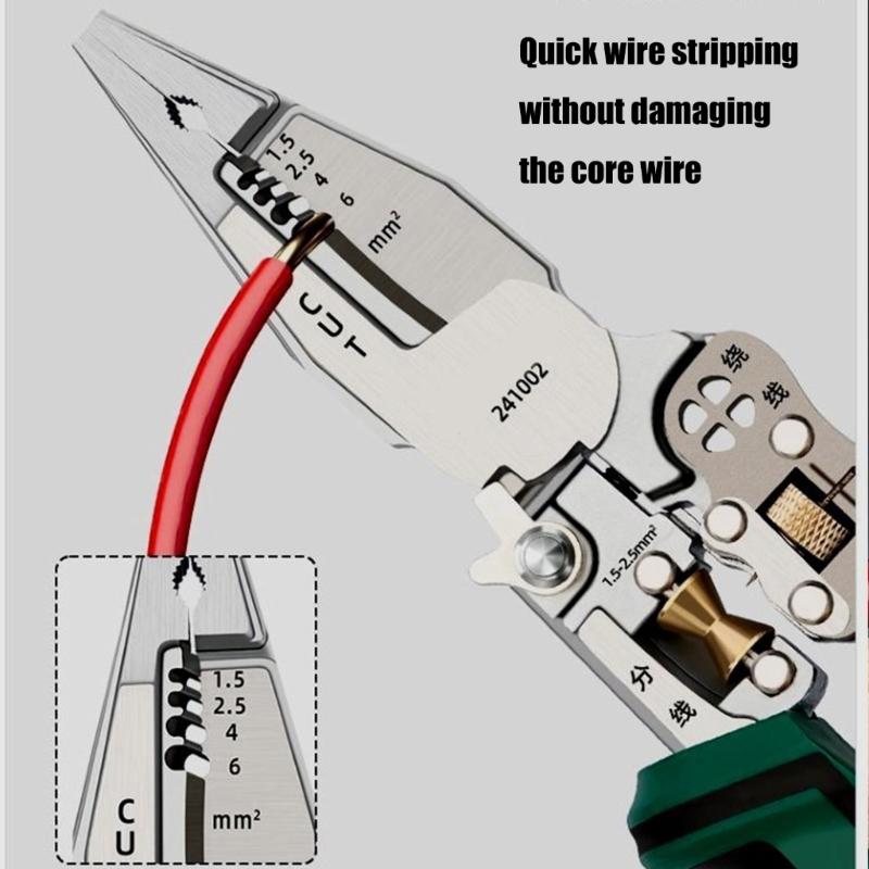 Wire Stripper Tool Multifunction Wire Strippers Electrical 8 in 1 Wire Cutter Wire Crimper Adjustable Wire Stripping