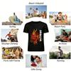 Chinesischer Roter Drache Aufdruck Trendiges Lässiges Lockeres Kurzarm Oberteil Reines Baumwoll T-Shirt