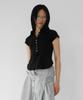 PAHISUM Button Collar Slim Tee_Black