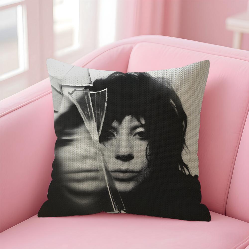LLady GagaA Singer Cushion Cover Natural Linen Pillow Case DoubleSided Print Decorative Sofa Pillowcase Home Decor Gift