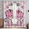 Cartoon Bear Print Drapes for Childrens Room Decorative Curtains Suitable for Bed Room Living Area Study Window 2 PCs