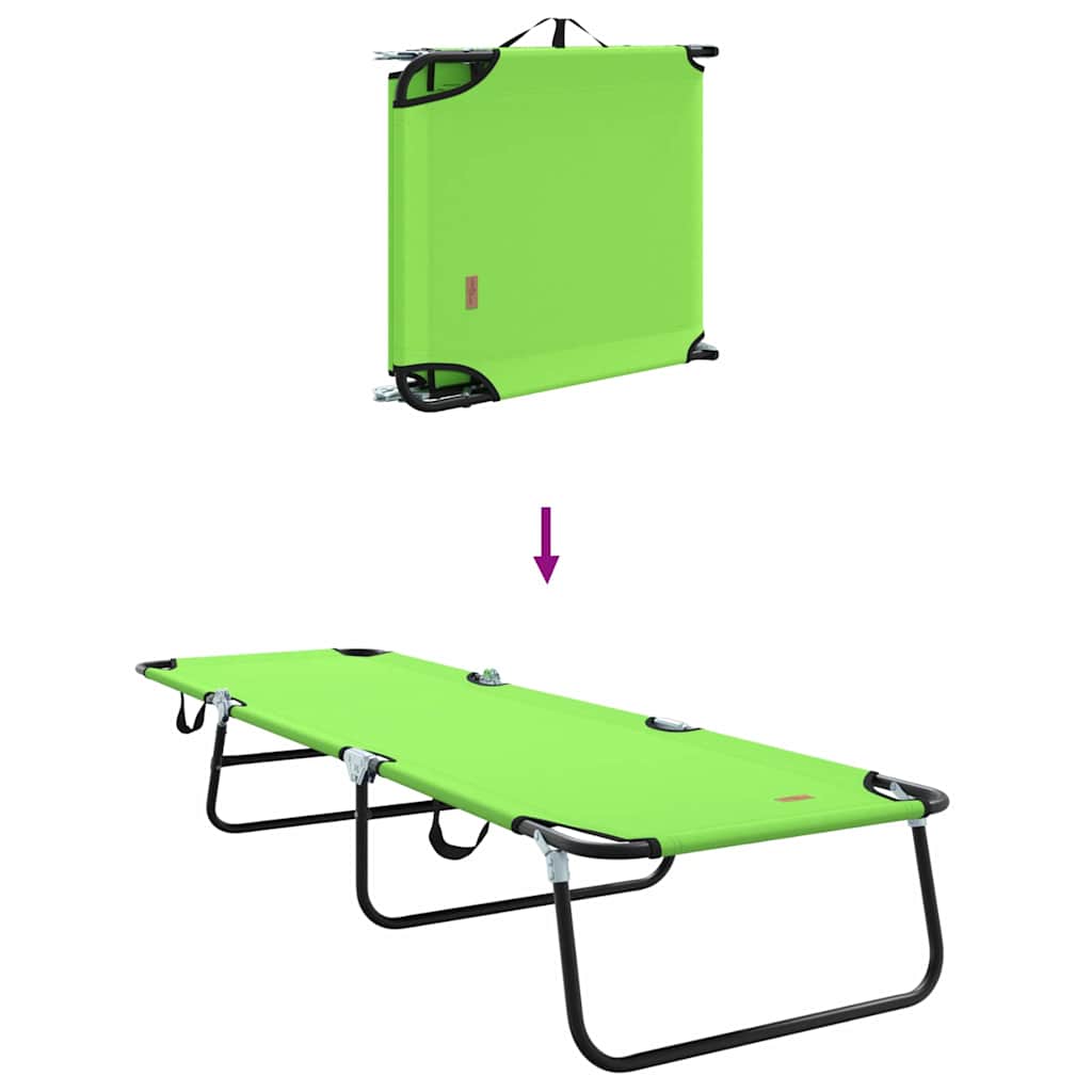 Foldable Sun Lounger Green 188 X 57 X 86.5 Cm Polyester