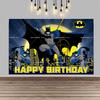 Cartoon Batman Super Hero Backdrop Gotham City Theme Kids Boys Birthday Party Decor Baby Shower Photography Background
