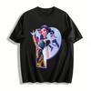 Cyberpunk Style Girl Print T-shirt Unisex Loose Casual Trendy Top For Men And Women Pure Cotton T-shirt