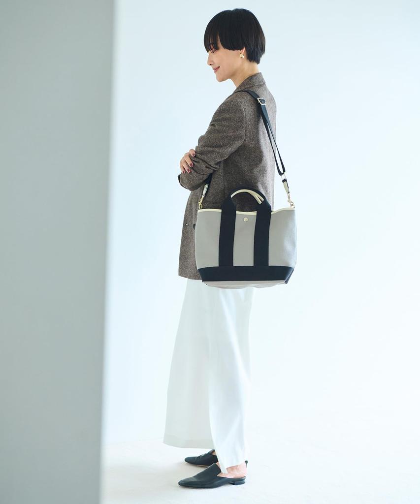 Bolso tote BREATH de piel neograin escocesa con bandolera M 503080101300 Greige [Topkapi]