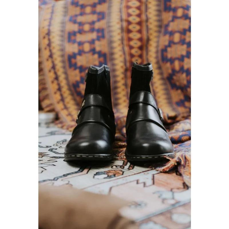 New Punk Genuine Leather Men's Ankle Boots Lace-up Men Cowboy Boots High Top Breathable Shoes Outdoor Mens Training Boots