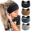 1pc boho cor sólida ampla headbands vintage nó elástico turbante headwrap para mulheres meninas algodão macio bandana acessórios de cabelo