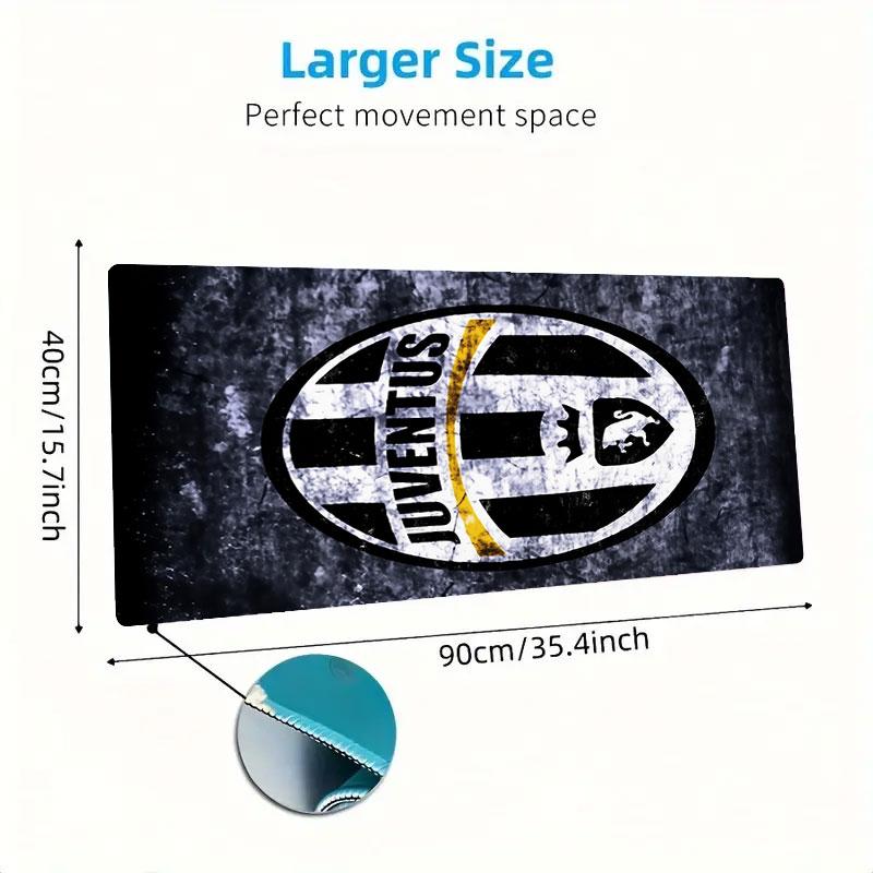 Juventus FC Mouse Pad, Large Gaming Desk Mat, Non-slip XXL Mousepad for Laptop & Tablet, Mini PC Playmat with Stitched Edges