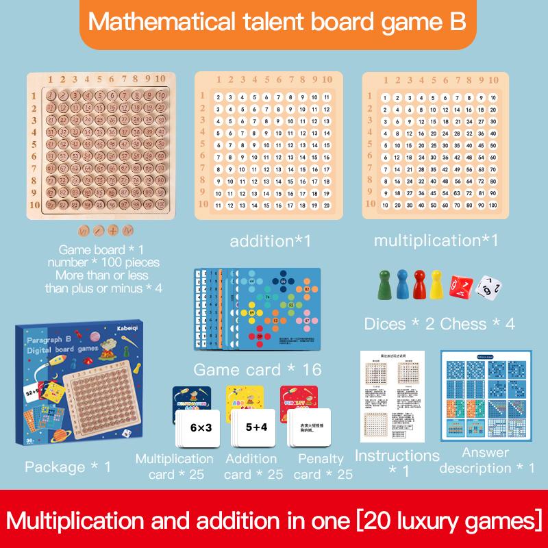 Mathematik-Puzzle-Spielzeug für Kinder, Mehrspieler-Brettspiele, Gedächtnistraining, Intelligenzförderung, Lernhilfen