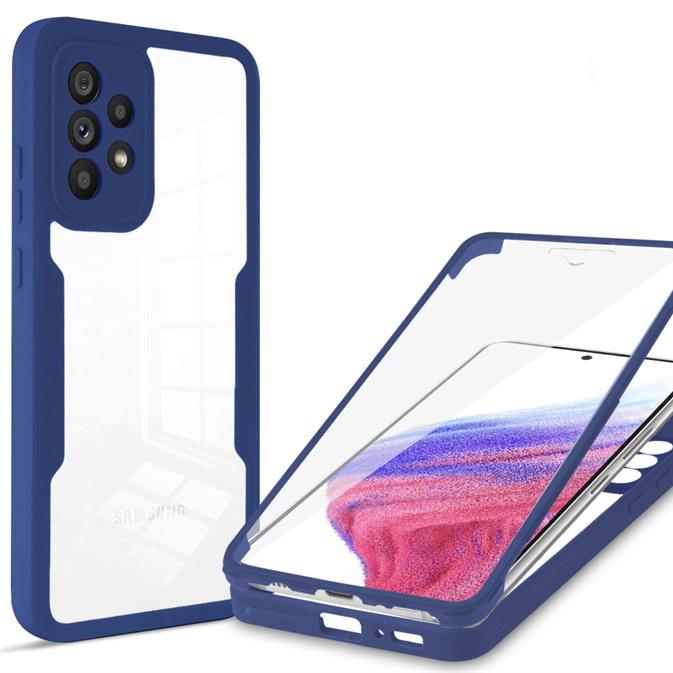 Para Capa Samsung Galaxy A53 5G À Prova de Choque Proteção de Tela Inteira 360 Capa de Telefone Para GalaxyA53 A 53 Com Borda de Silicone PC Funda