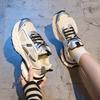 Vendite dirette dalla fabbrica scarpe da papà 2025 primavera nuove a suola spessa rialzate in rete traspirante scarpe sportive sottili versatili da donna