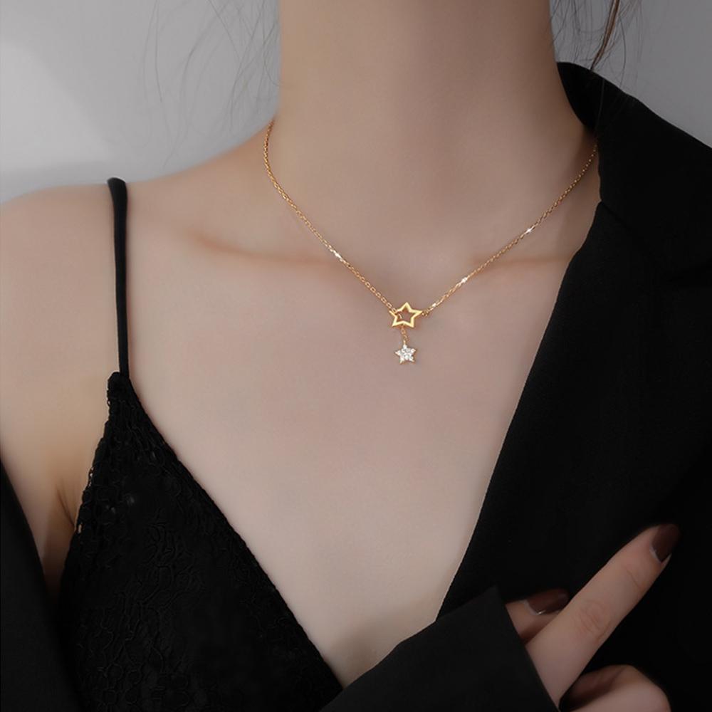 Gifts Simple Fashion Temperament Women Chocker Star Necklace Star Pendant Clavicle Chain