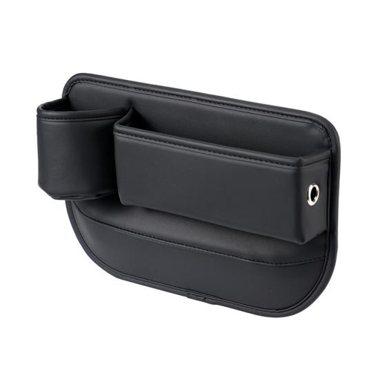 Remplisseur d'espace pour siège de voiture Antidérapant Imperméable Boîte de rangement Résistant aux rayures Cuir synthétique Organisateur d'espace de siège de voiture pour téléphones Tasses