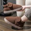 Herren Baumwollpantoffel Tasche Ferse Winter Zuhause Indoor Plüsch Kältefest Zuhause Rutschfest High-Top Klettverschluss Warme Baumwollschuhe