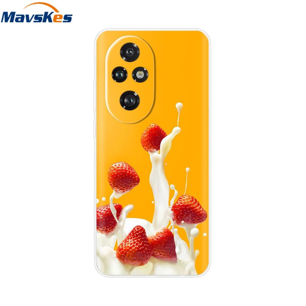 Para Honor 200 Capa Desenho Animado Adorável Silicone TPU Macio Capas de Telefone para Para Honor 200 Pro Honor200 Lite Transparente Capas Honor200