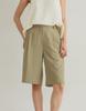 GIEMAR Two Tuck Bermuda Pants Khaki