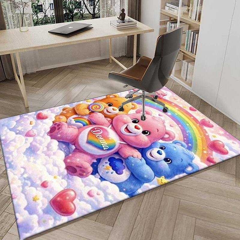 Rainbow Bears Carpet, Chair Rug,Rug for Office Bedroom Living Rooms, Doormat Decor Fan Gift Christmas Gift