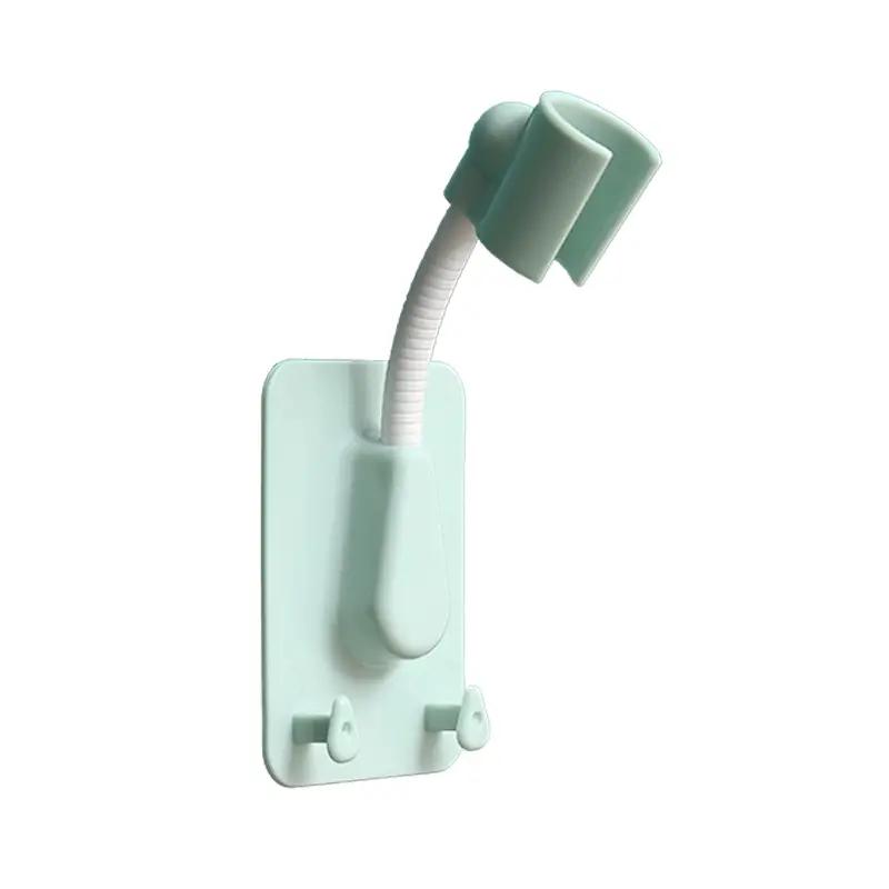 360° Shower Head Holder Adjustable Self-Adhesive Showerhead Bracket Wall Mount SPA Stand With 2 Hooks For Bathroom