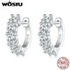WOSTU 2.0 CT D Kleur VVS1 EX Moissanite 925 Zilveren Creolen 3,5 mm Rond Diamant Geslepen Platina Vergulde Oorbellen