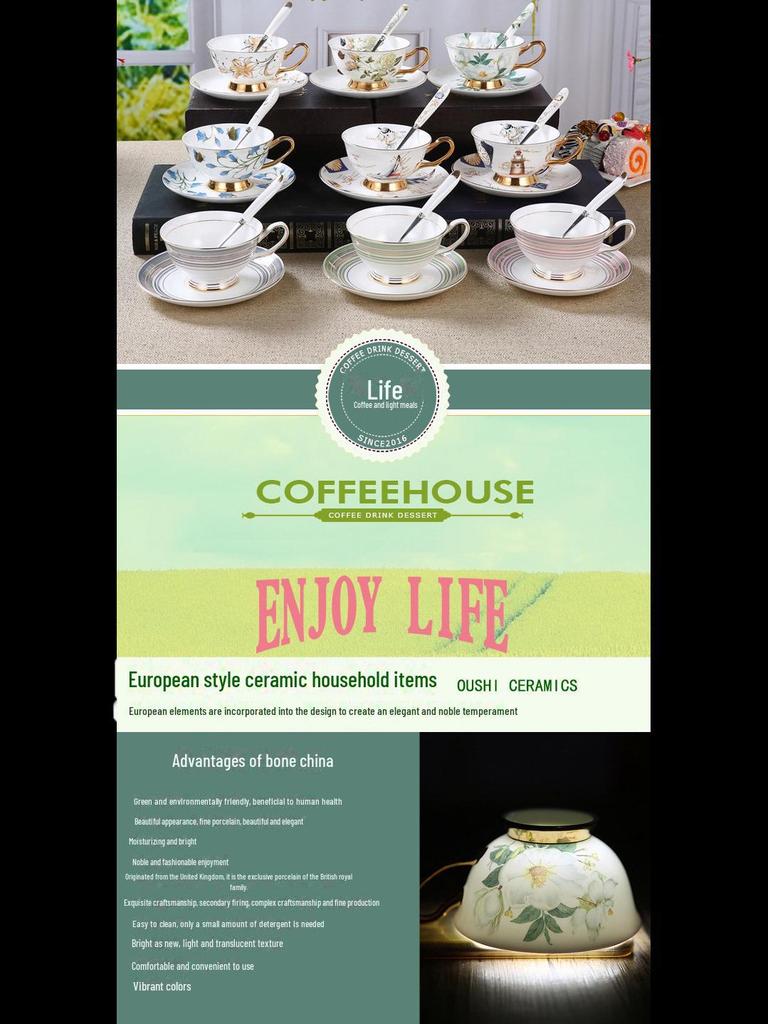Élégant Service Tasse à Thé et Soucoupe en Porcelaine d'Os Style Anglais – Idéal pour le Thé de l'Après-midi ou Comme Cadeau Haut de Gamme