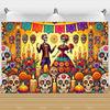 Day Of The Dead Photography Backdrop Skull Marigold Mexican Fiesta Día De Los Muertos Decoration Party Supply Photo Studio Props