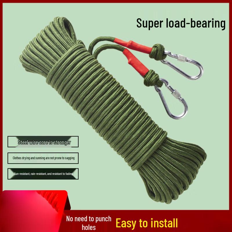 Ruifulaike Heavy-Duty Steel Core Nylon Rope for Outdoor Camping