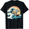 English Bulldog Surfing On the Great Wave of Kanagawa Men Women Girls Kids T-Shirt