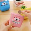Cartoon Coin Purse Funny Face Cube PU Leather Coin Pen Case