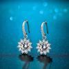 925 Silver Drop Earrings 1ct D Color Moissanite Halo Dangle Hoop Earrings For Women Wedding Engagement Jewelry
