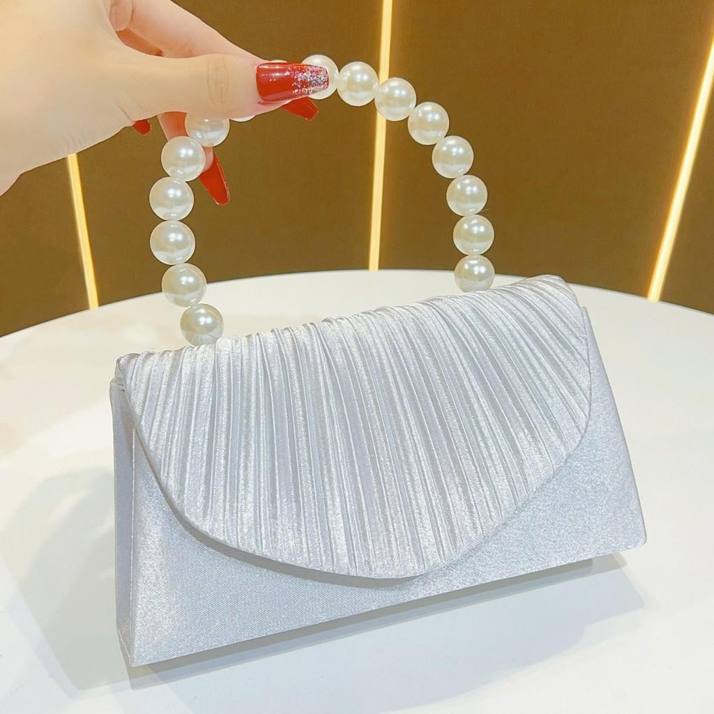 Fashion Womens Polyester Clutch Evening Bag With Beaded Embellishments For Party And Formal Events