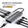 8K HD Docking Station: HDMI 2.1/DP 1.4, Triple Display, Gigabit Ethernet, USB 3.0 Laptop Converter