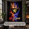 Personalized Wall Tapestry,Lyon FC Custom Text, Soft Fabric Wall Art For Indoor Decoration