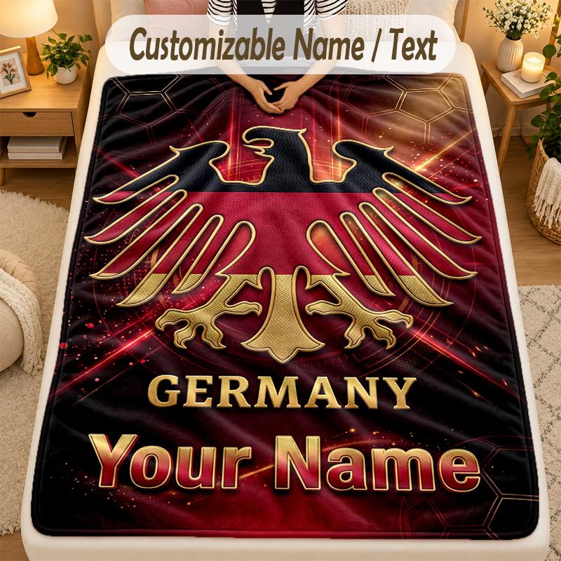 Flannel BlanketEintracht Frankfurt Custom Name Text Personalized Soft Warm Throw Blanket Home Decor Gift