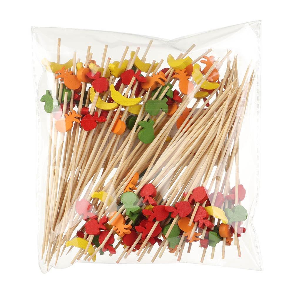 Neuer Einweg-Bambusspieß Holz Picknick Partybedarf Cocktailgabel Obstspieße Picknick Hochzeit