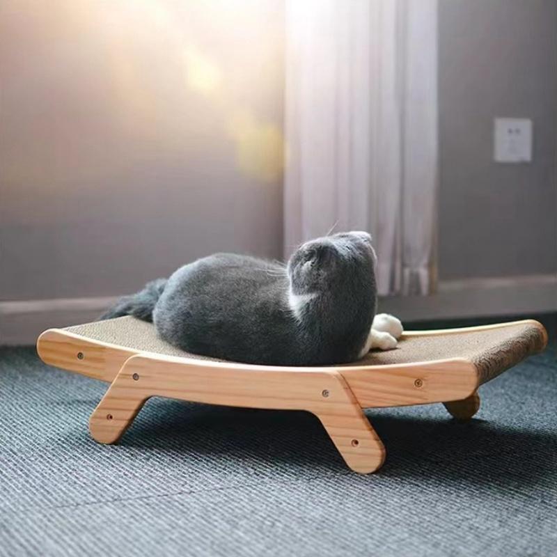 Wooden Cat Scratcher Scraper Detachable Lounge Bed 3 In 1 Scratching Post Suitable For Cats Training Grinding Claw Toys Cat Scratch Board Decor