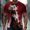 3D Printed Vintage Old Man Graphic T-Shirt For Men Cigarette Wine Character Pattern Tees Summer Short Sleeve Round Neck Tops