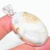 Plume Agate Handmade 925 Sterling Silver Jewelry Pendant 2.17" F5C00
