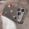 Original Glass Window Case For iPhone 17 16 15 14 13 12 Pro Max Air Shockproof Plating Armor Glossy Lens Protection Cover