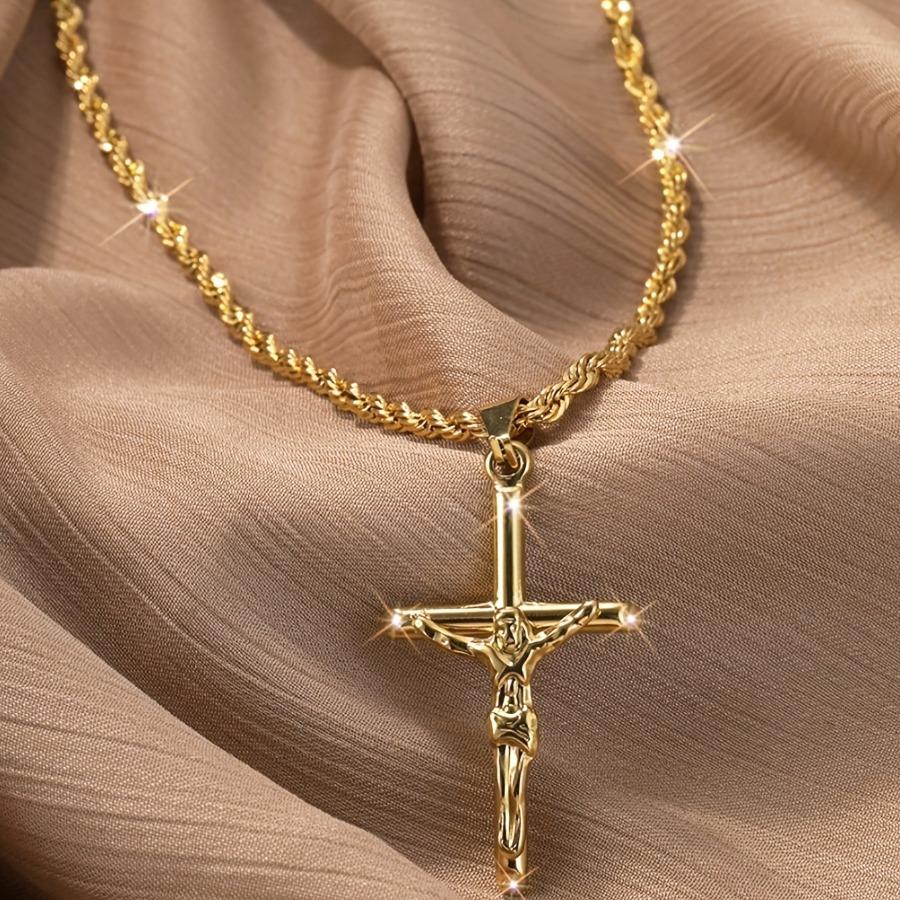 [YS Kreuz Halskette] Edelstahl YS Kreuz Anhänger Halskette - Hip-Hop Punk Stil Schmuck für den täglichen Gebrauch für Männer