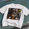Pitbull Dog Drinking Iced Coffee T-Shirt, Dog Lover Gift, Coffee Dog Shirt, Pet Owner Gift